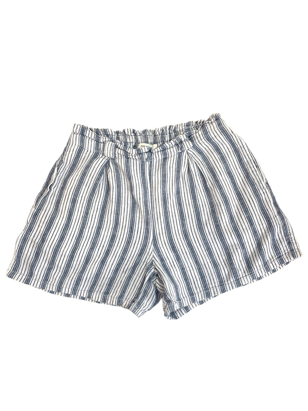 Max Studios Women’s Striped Shorts with Pockets - Blue & White- Size Small - Picture 2 of 8
